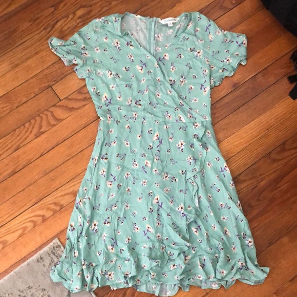 Mint green sundress with floral pattern - Picture 1 of 2